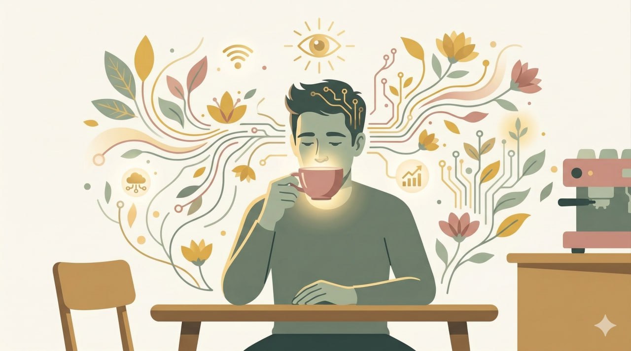 בוקר שקט עם קפה בלי מסך